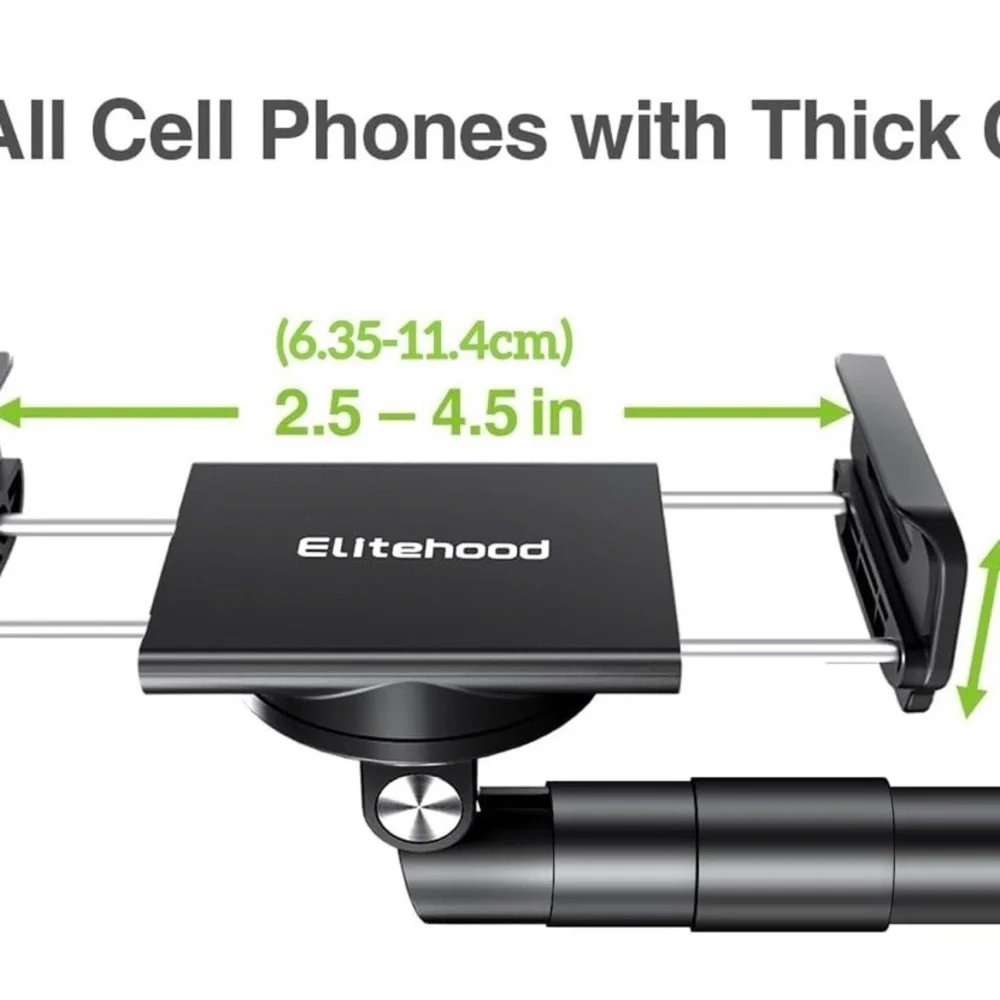 Elitehood Overhead Stand, 15 in Long Arm iPhone Holder 360 Degrees Swivel Tilt